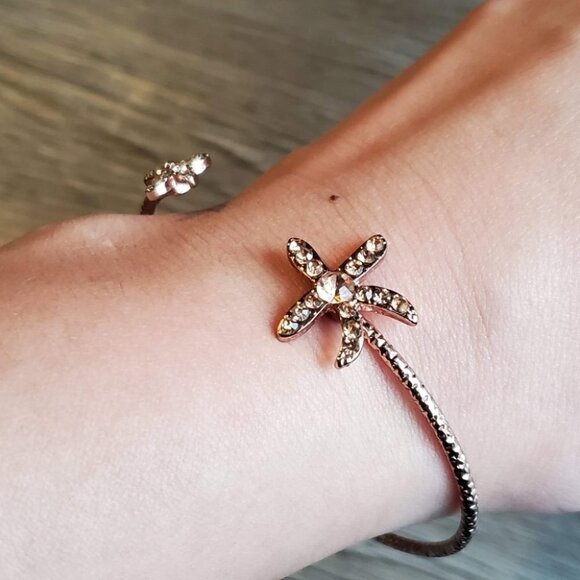 Rose Gold Starfish Cuff Bracelet - Picture 2 of 5